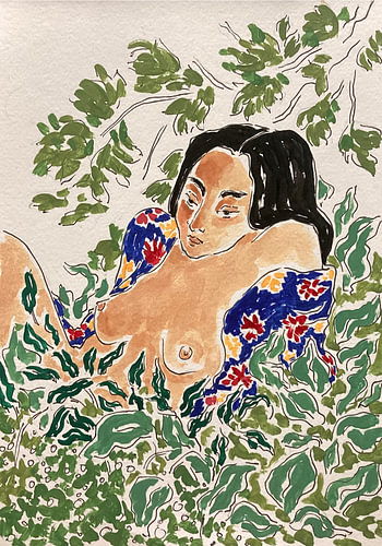 Woman In Foliage