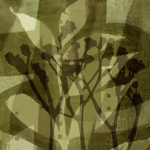 Botanische kunst in zacht groen