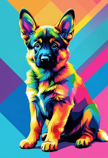 German Shepherd Pop Art by MIROKKU