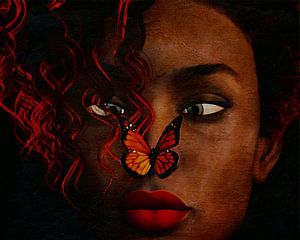 Meisje met een vlinder op haar neus van Jan Keteleer