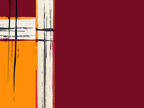 kleurvelden: donkerrood, beige, oranje -1