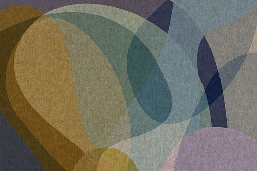 Organische vormen in warme kleuren III. Moderne abstracte retro kunst.