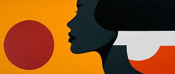 Gesicht der Farben – Silhouette im Licht von Poster Art Shop