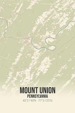 Vintage landkaart van Mount Union (Pennsylvania), USA. van MijnStadsPoster