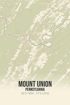 Vieille carte de Mount Union (Pennsylvanie), USA. sur Rezona