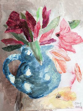 Blue jug with tulips by Atelier BIS