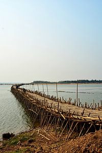 Die ephemere Bambusbrücke in Kompong Cham