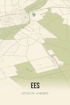 Alte Landkarte von Ees (Drenthe) von Rezona