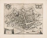 Oude kaart van Zaltbommel van omstreeks 1652. van Gert Hilbink thumbnail