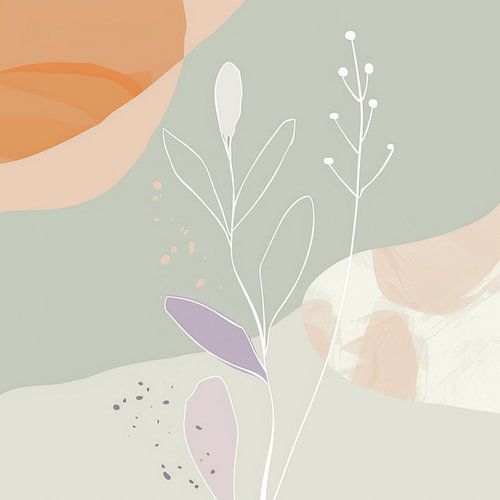 Botanische minimalistische muurkunst