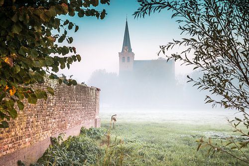 Hollands landschap en het dorp 't Woudt