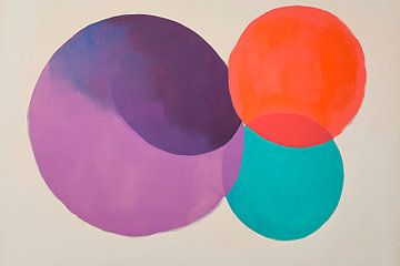 Des cercles colorés en interaction harmonieuse sur Poster Art Shop