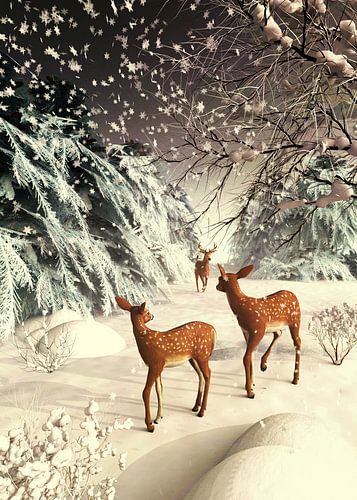 Kersttafereel in het bos