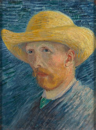 Self Portrait with Straw Hat, Vincent van Gogh