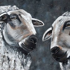 Schilderij schapen van Bianca ter Riet