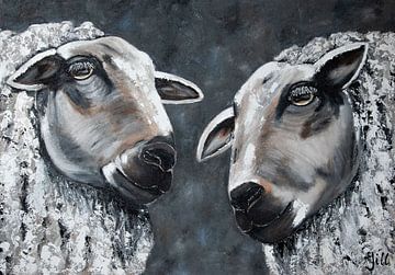 Schilderij schapen van Bianca ter Riet