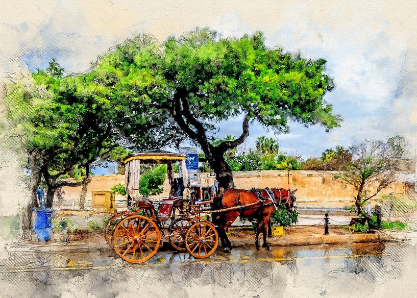 Malta Mdina Stadt Aquarellmalerei #malta von JBJart Justyna Jaszke