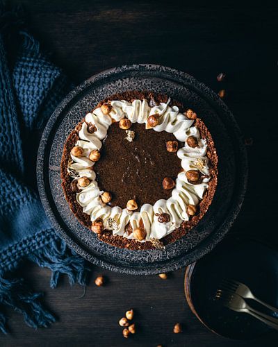 Hazelnoot karamel taart