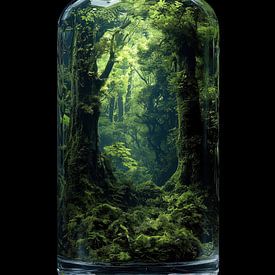 Grüner Wald in einer Glasflasche von TheXclusive Art