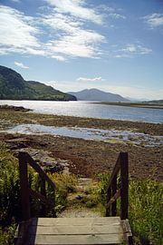 brücke und see am Eilean Donan Castle