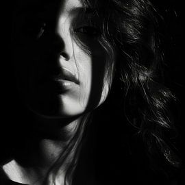 Frau in Licht und Schatten von Poster Art Shop