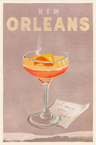 New Orleans Cocktail Reiseposter