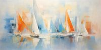 Abstract sailboats