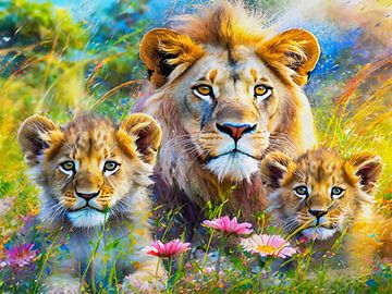 Löwen Familie Kinderzimmer Stil