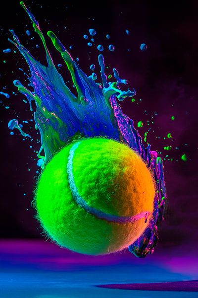 Splashing tennis ball action art by Poster Art Shop