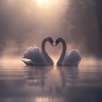 Swans in love