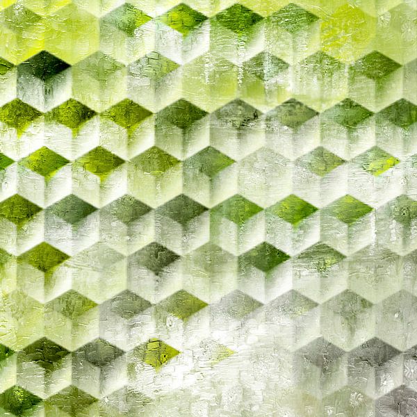 Scandinavian retro abstraction green by Mad Dog Art