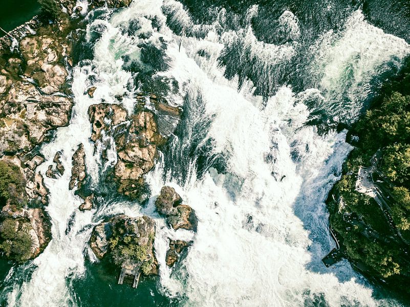Rhine Falls waterfall in the river Rhine seen from above by Sjoerd van der Wal Photography