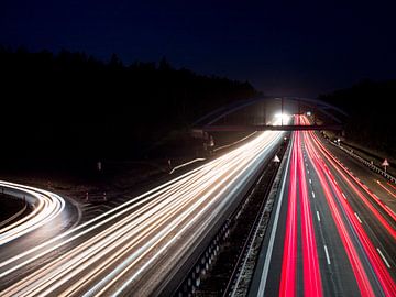 Verkeer op de snelweg bij nacht van Animaflora PicsStock