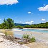 Landschaft am Fluss Isar bei Krün in Bayern von Rico Ködder