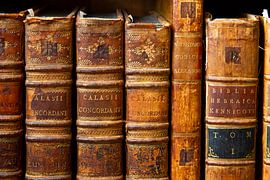 Antiquariaat - oude boeken in bruintinten