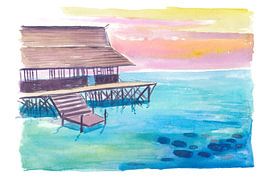 Overwater South Seath Bungalow Gelassenheit unter einem Sonnenuntergang Himmel von Markus Bleichner