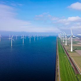 Land, wind en water in Flevoland van Dave Bijl