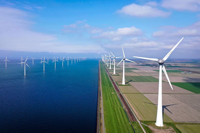 Land, wind and water in Flevoland by Dave