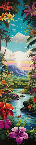 Tropical flowers in fantasy style by Art Bizarre