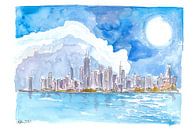 Impressionen der Skyline von Chicago mit Michigansee und Wasserreflexi von Markus Bleichner Miniaturansicht