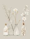 Illustration in Japandi style, still life of white flowers by Japandi Art Studio thumbnail