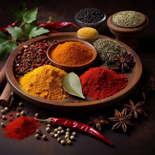 Verzameling kruiden en specerijen