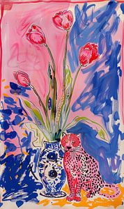 Tulpen und rosa Leopard Nr. 3