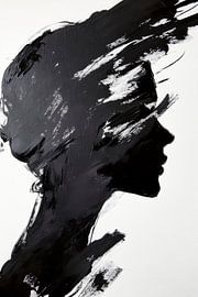 Schwarze Konturen der Gedanken von Poster Art Shop