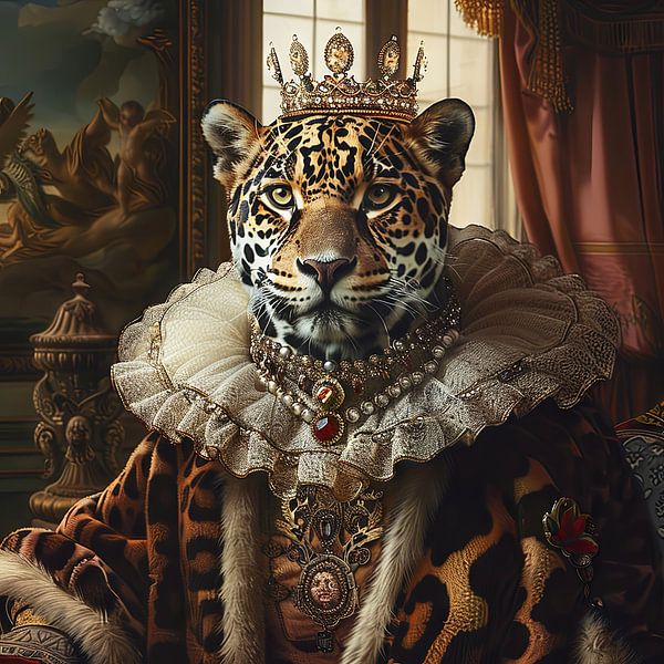 Leopard in Barock von Poster Art Shop