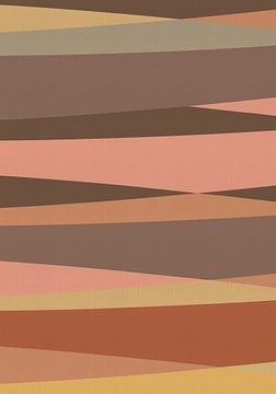 Strepen in taupe, terra, roze van Dina Dankers