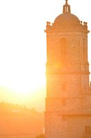 Church tower during golden hour