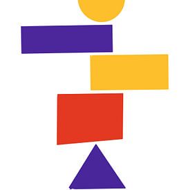 Formes géométriques empilées du Bauhaus sur Raymond Wijngaard