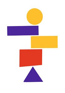 Formes géométriques empilées du Bauhaus sur Raymond Wijngaard