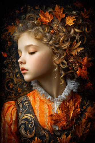 Golden Leaves –  Dreamy Painting in Orange